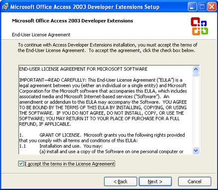 microsoft office access 2003 runtime